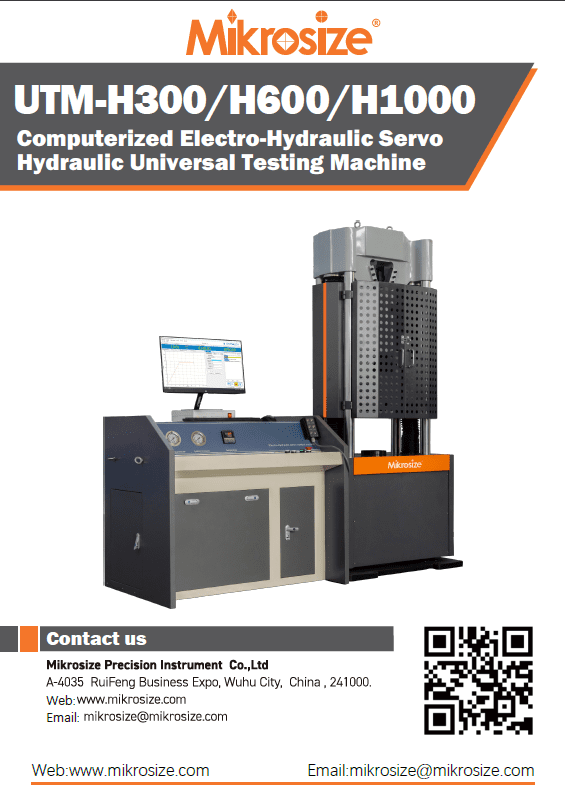UTM-H300/H600/H1000 Computerized Electro-Hydraulic Servo Hydraulic Universal Testing Machine