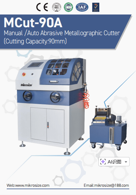 MCut-90A Manual /Auto Abrasive Metallographic cutting machine