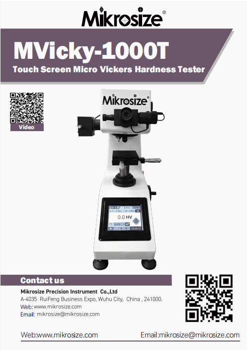 MVicky-1000T Touch Screen Micro Vickers Hardness Tster